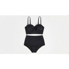 Resim Zi 2 Renk 1 Paket Haki -siyah 2 Takım Yüksek Bel Bikini Takımı Yeşil - Siyah 