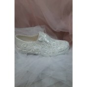 Resim Berush Bride 918 Serisi Dolgu Topuk Boncuk Güpürlü Gelinlik Ayakkabısı 