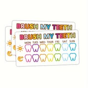 Resim 50 Adet Dişlerimi Fırçala Ödül Kartları – Gençler İçin Renkli Diş Fırçası Alışkanlık Takipçisi, 5.08x8.89 cm, Net Desenlerle Motivasyonel Diş Bakım Aracı, Dayanıklı Kağıt Malzeme 