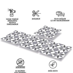 Resim Tink Kendinden Yapışkanlı Geometrik 028 Desenli Pvc Karo 30x30 Cm 