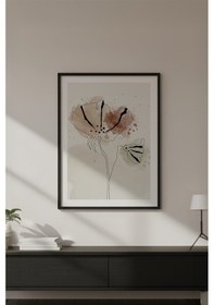 Resim Huhuli Ahşap Siyah Çerçeveli Soyut Minimalist Tablo Huhu614 