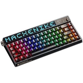 Resim Machenike KT68 Pro Tri-Mode Yellow Switch LCD RGB İngilizce Oyuncu Klavye 