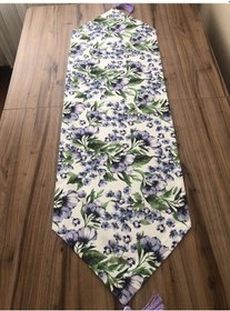 Resim Lila Çiçek Desenli Runner Çok Renkli 