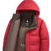 Resim Erkekler için Şık Kışlık Kapüşonlu Ceket - Sıcak, Günlük ve İşe Uygun Polyester Mont, Çıkarılabilir Kapüşon, Fermuarlı Cepler ve Ayarlanabilir İpli Dış Maceralar & Şehir Stili İçin 