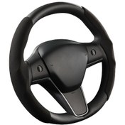 Resim Vkemall Tesla Model 3/y/s İçin Ultra İnce Suede Deri Direksiyon Kılıfı - Karbon Fiber Desenli, Kayma Engellli, Tüm Hava Durumlarına Dayanıklı Diğer 