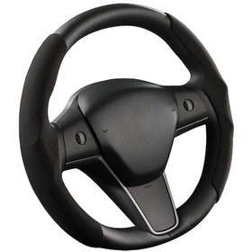 Resim Reedark Tesla Model 3/y/s İçin Ultra İnce Karbon Fiber Deri Direksiyon Kılıfı - Kaymaz, Uv Koruma, Nefes Alabilir Diğer 