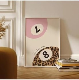 Resim 512 Store Estetik Leopar Bilardo Topu Yıldız Luck Çerçevesiz Tablo Poster 30 X 42 Metalik 