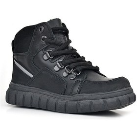 Resim Rakerplus Hakiki Deri Siyah Fermuarlı Siyah Tabanlı Erkek Çocuk Bot Siyah 