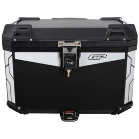 Resim GP Kompozit 57 Lt Siyah Alüminyum Universal Motosiklet Arka Çanta – Su Geçirmez, Kilitli ve Dayanıklı Tasarım 