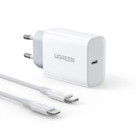 Resim Ugreen 20W PD Şarj Cihazı Ve PD To Lightning 1 Metre Data Şarj Kablosu 