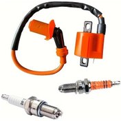 Resim Tongdashop Turuncu Yüksek Voltaj Ateşleme Bobini Kiti - Beyaz D8tc Ve Turuncu D8tjc Buuji İle Cg Motorlar İçin 