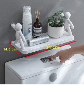 Resim Büyük Boy Yapıskanlı Çöp Adam Şeklinde Organizer Duvar Raf Banyo 