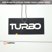 Resim CybillStore TURBO YAZILI AYNA SÜSÜ HER AYNAYA UYGUN ZİNCİRLİ PLEKSİ Beyaz 