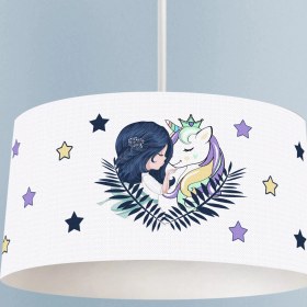 Resim Talia Home Unicorn ve Prenses Desenli Çocuk Odası Sarkıt Avize 