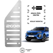 Resim KromGaraj Peugeot 2008 2014 Üzeri Ayak Dinlendirme Pedalı Krom Ayak Dayama Pedalı 