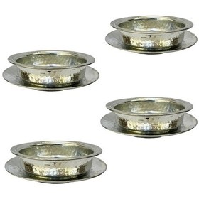 Resim 4 Adet Kalaylı Bakır Çorba Kasesi Gümüş 