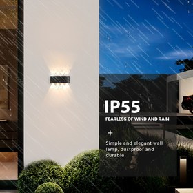 Resim 1 adet 85-265V 8W LED Duvar Lambası, IP55 ve Rüzgar Geçirmez, Polikarbonik Gölgelik, Dayanıklı Metal Taban - Modern Minimalist Tasarım, Oturma Odası, Yatak Odası, Ofis, Duvar Lambası için, Oturma Odası, Yatak Odası Aydınlatması, Çağdaş Aydınlatma, Sağlam Yapı, Fonksiyonel Aydınlatma 