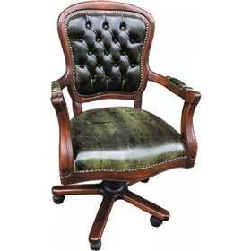 Resim Masifart_Mobilya Masifart Movia Ahşap Klasik Ofis Çalışma Koltuğu Ceviz Makam Sand 