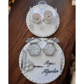 Resim Cyz Home Fascination Gümüş Incili Söz Nişan Tepsisi 