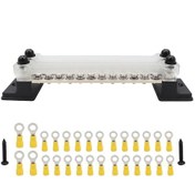 Resim Cp-3053 150a 12-48v Rv Yat Çift Sıralı 12 Bara, 28 Adet Terminalli Siyah 