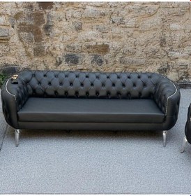 Resim 1 Adet Üçlü Deri Ofis Büro Koltuğu Imalattan Siyah 