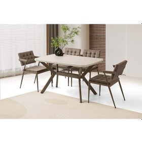 Resim Mobilgen Sidon 4 Adet Jumbo Sandalye 130+30 Anka Açılabilir Masa Takımı 