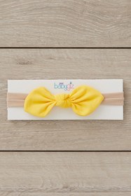Resim Babygiz El Yapımı Yumuşak stil ince bağlamalı Doğal Pamuklu Penye 2'li Bebek Çocuk Kız Bandana Sarı Yeşil 