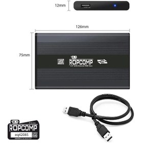 Resim Ropcomp 2.5" Usb 2.0 Sata Harici Hdd Kutusu Type-c Dönüştürücülü 