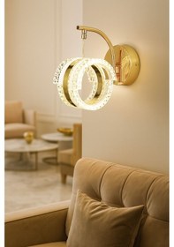 Resim Savona Aplik 3 Renk Ledli Sarı-beyaz-gün Işığı Modern Akrilik Duvar Apliği -gold Gold 