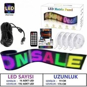 Resim Merylin 6x192 Matrix Esnek Led Ekran Telefon Kontrollü Cama Yapışan Araba Ev Dükkan Ofis Bluetooth Tabela 
