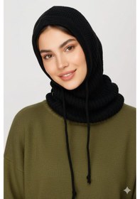 Resim Sosyal Çarşı Siyah Balaclava Triko Başlık Siyah 