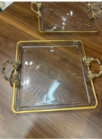 Resim Paşabahçe Pandoranın Kutusu Paşabahçe Kulplu Kare Madlen Sunum Servis Tabağı 2 Li Şeffaf 