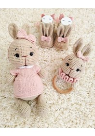 Resim Amigurumi Bal Yanak Tavşan Set - Organik Oyuncak 