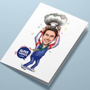 Resim Şampiyon Erkek Karikatürlü Tebrik Kartı 