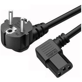 Resim C13 Power Güç Kablosu 90° Derece L Uç Sol Açılı - 1.8 mt 