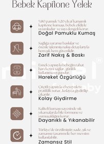 Resim Miniel Unisex Bebek Yıldızlı Kedi Nakışlı Organik Pamuklu 1-3-6-9 Ay Kapitone Bebek Yelek - Gri 