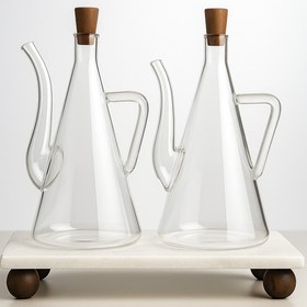 Resim Dia İbrik Yağdanlık Seti Mermer Top Ayaklı Standlı Çok Amaçlı Servis Seti 