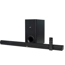 Resim BPL BWLSBL301 2 Channel 100 Watt Cinebar MX Lifestyle Soundbar with Wireless Subwoofer, Black 