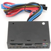 Resim 5.25 İnç Usb3.0 Çok Fonksiyonlu Sd Tf Kart Okuyucu Sata Usb Hub Ses Ön Panel Medya Kontrol Paneli - Siyah 