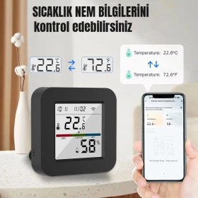 Resim Tuya Akıllı Kumanda 3 In 1 Sıcaklık ve Nem Göztergeli 