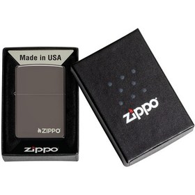 Resim Ehediye Zippo Çakmak Logo Black Ice Buz Siyahı 150Zl 