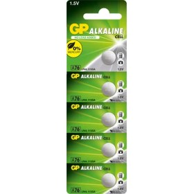 Resim GP GPA76-C5 LR44 AG13 Alkalin Düğme Pil 5'li Paket 