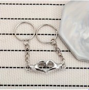 Resim Fochsia Yeni Metal Renk Moda Minimalist Çok Amaçlı Kalp Yapan El Anahtarlık 