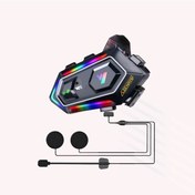 Resim Leeways Y20 Bt5.3 Motosiklet Kask Kulaklık Intercom Işıklı Motorsiklet Interkom 