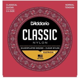 Resim D'Addario EJ27N 3/4 Classics Serisi Klasik Gitar Tel Seti (3/4 Ölçek - Normal Tension - Gümüş Sarım) 