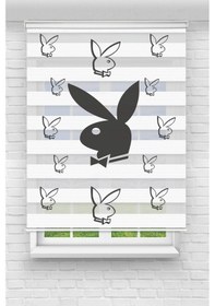 Resim Perdecizade Enxboy Siyah Tavşan Dijital Baskılı Zebra Perde-cocuk Odası-stor Perde Renkli 