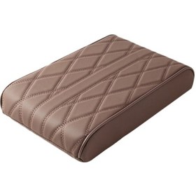 Resim Suofeng Evrensel Araç Konsol Pedi - Pu Deri & Hafızalı Köpük - Suv, Kamyonet Ve Otomobiller İçin Kahverengi 