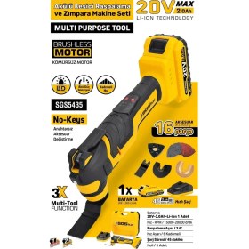 Resim SGS5435 - 20 Volt 2 Amper Akülü Kesici ve Raspalama Makinası 