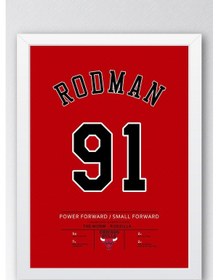 Resim Dennis Rodman Forma Çerçeveli Tablo - Nba Chicago Bulls Jersey 