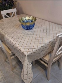 Resim Ithal Pvc Muşamba - Desenli Silinebilir Masa Örtüsü 07iz14 Bej 